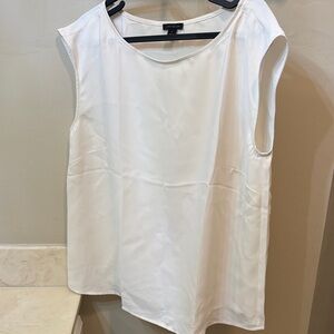 Ann Taylor White Sleeveless Blouse